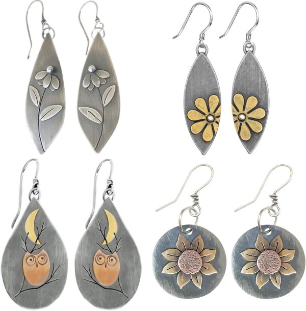 Boho Earrings, Statement Earrings, Teardrop Sunflower Earrings, Dangle Ethnic Earrings for Women, Handmade Bohemian Trendy Boho Vintage Jewelry - Image 42