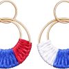 Raffia Hoop Earrings for Women Fun Boho Summer Beach Earrings Lightweight Handmade Straw Wicker Rattan Dangle Earrings Statement Geometric Round Drop Earrings - Image 117