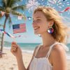 Raffia Hoop Earrings for Women Fun Boho Summer Beach Earrings Lightweight Handmade Straw Wicker Rattan Dangle Earrings Statement Geometric Round Drop Earrings - Image 119