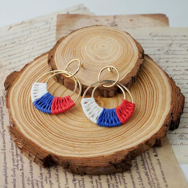 Raffia Hoop Earrings for Women Fun Boho Summer Beach Earrings Lightweight Handmade Straw Wicker Rattan Dangle Earrings Statement Geometric Round Drop Earrings - Image 122