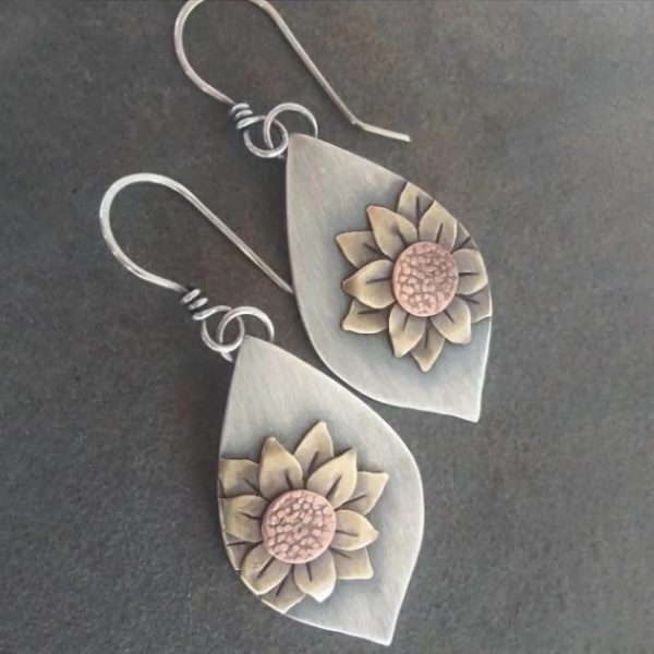 Boho Earrings, Statement Earrings, Teardrop Sunflower Earrings, Dangle Ethnic Earrings for Women, Handmade Bohemian Trendy Boho Vintage Jewelry - Image 48