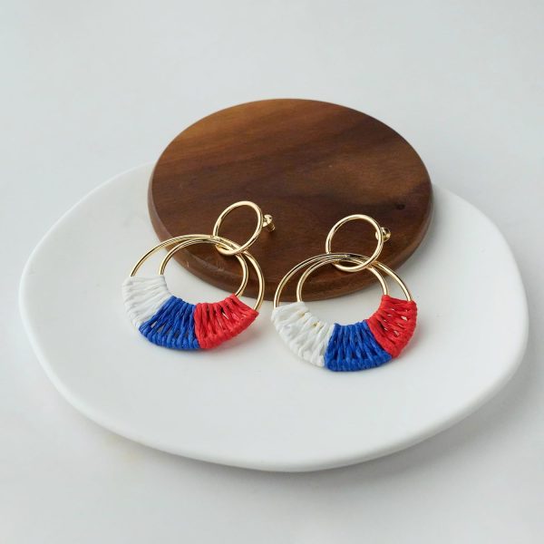 Raffia Hoop Earrings for Women Fun Boho Summer Beach Earrings Lightweight Handmade Straw Wicker Rattan Dangle Earrings Statement Geometric Round Drop Earrings - Image 123