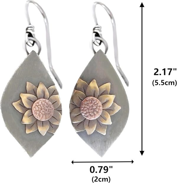Boho Earrings, Statement Earrings, Teardrop Sunflower Earrings, Dangle Ethnic Earrings for Women, Handmade Bohemian Trendy Boho Vintage Jewelry - Image 50