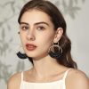 Raffia Hoop Earrings for Women Fun Boho Summer Beach Earrings Lightweight Handmade Straw Wicker Rattan Dangle Earrings Statement Geometric Round Drop Earrings - Image 129