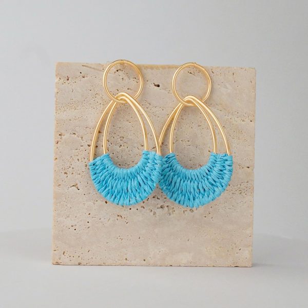 Raffia Hoop Earrings for Women Fun Boho Summer Beach Earrings Lightweight Handmade Straw Wicker Rattan Dangle Earrings Statement Geometric Round Drop Earrings - Image 134