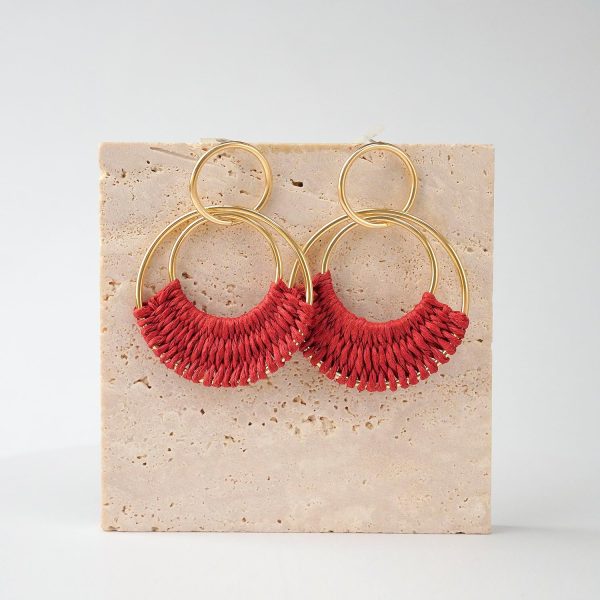 Raffia Hoop Earrings for Women Fun Boho Summer Beach Earrings Lightweight Handmade Straw Wicker Rattan Dangle Earrings Statement Geometric Round Drop Earrings - Image 139