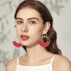 Raffia Hoop Earrings for Women Fun Boho Summer Beach Earrings Lightweight Handmade Straw Wicker Rattan Dangle Earrings Statement Geometric Round Drop Earrings - Image 141