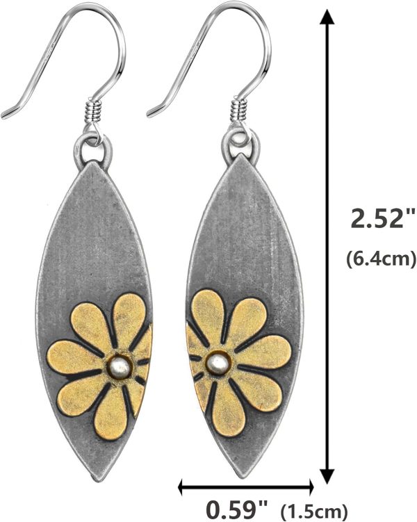 Boho Earrings, Statement Earrings, Teardrop Sunflower Earrings, Dangle Ethnic Earrings for Women, Handmade Bohemian Trendy Boho Vintage Jewelry - Image 72