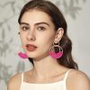 Raffia Hoop Earrings for Women Fun Boho Summer Beach Earrings Lightweight Handmade Straw Wicker Rattan Dangle Earrings Statement Geometric Round Drop Earrings - Image 152