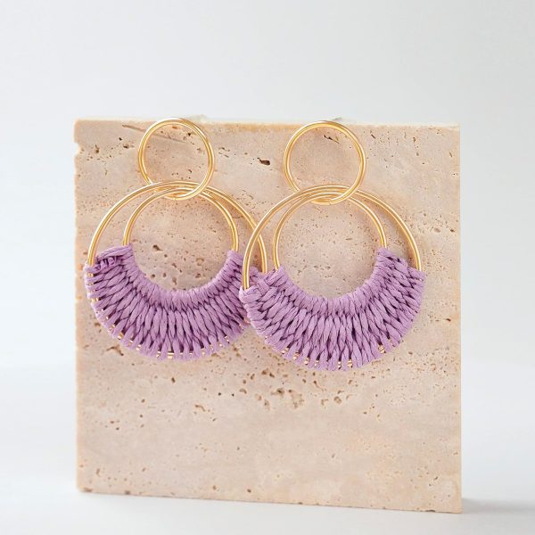 Raffia Hoop Earrings for Women Fun Boho Summer Beach Earrings Lightweight Handmade Straw Wicker Rattan Dangle Earrings Statement Geometric Round Drop Earrings - Image 156
