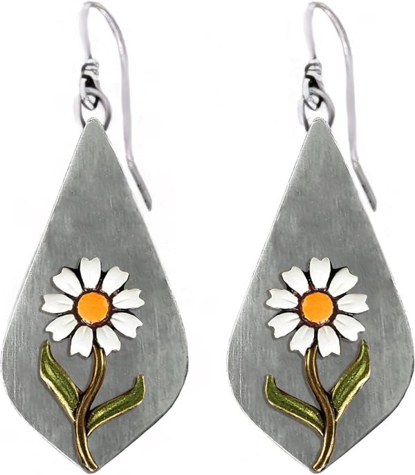 Boho Earrings, Statement Earrings, Teardrop Sunflower Earrings, Dangle Ethnic Earrings for Women, Handmade Bohemian Trendy Boho Vintage Jewelry - Image 89