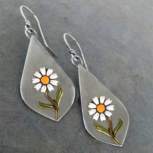 Boho Earrings, Statement Earrings, Teardrop Sunflower Earrings, Dangle Ethnic Earrings for Women, Handmade Bohemian Trendy Boho Vintage Jewelry - Image 90
