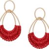 Raffia Hoop Earrings for Women Fun Boho Summer Beach Earrings Lightweight Handmade Straw Wicker Rattan Dangle Earrings Statement Geometric Round Drop Earrings - Image 168