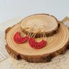 Raffia Hoop Earrings for Women Fun Boho Summer Beach Earrings Lightweight Handmade Straw Wicker Rattan Dangle Earrings Statement Geometric Round Drop Earrings - Image 171