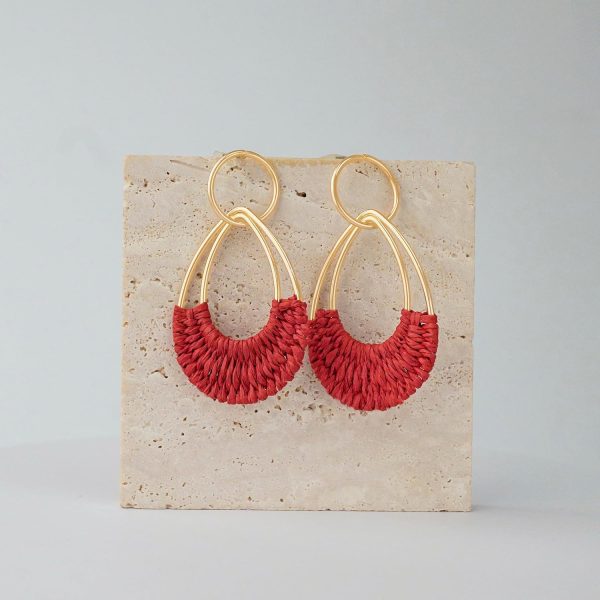 Raffia Hoop Earrings for Women Fun Boho Summer Beach Earrings Lightweight Handmade Straw Wicker Rattan Dangle Earrings Statement Geometric Round Drop Earrings - Image 172