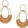 Raffia Hoop Earrings for Women Fun Boho Summer Beach Earrings Lightweight Handmade Straw Wicker Rattan Dangle Earrings Statement Geometric Round Drop Earrings - Image 173