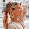 Raffia Hoop Earrings for Women Fun Boho Summer Beach Earrings Lightweight Handmade Straw Wicker Rattan Dangle Earrings Statement Geometric Round Drop Earrings - Image 174
