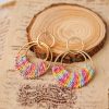 Raffia Hoop Earrings for Women Fun Boho Summer Beach Earrings Lightweight Handmade Straw Wicker Rattan Dangle Earrings Statement Geometric Round Drop Earrings - Image 186