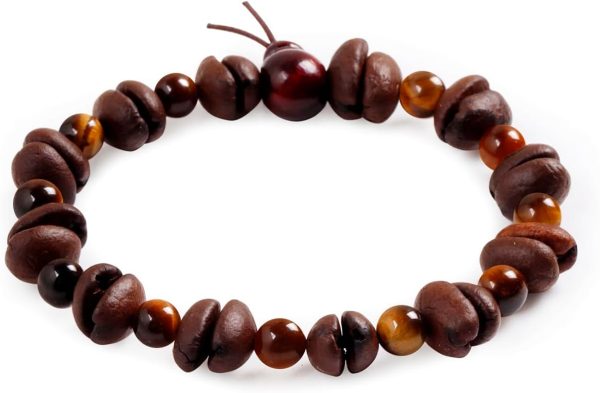 Day Day Up Real Coffee Bean Charm Bracelet for Men & Women Handmade Stretch Beaded Bracelet – Unique Jewelry Gift for Coffee Lovers Bracelets