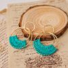 Raffia Hoop Earrings for Women Fun Boho Summer Beach Earrings Lightweight Handmade Straw Wicker Rattan Dangle Earrings Statement Geometric Round Drop Earrings - Image 198