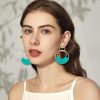 Raffia Hoop Earrings for Women Fun Boho Summer Beach Earrings Lightweight Handmade Straw Wicker Rattan Dangle Earrings Statement Geometric Round Drop Earrings - Image 201