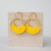 Raffia Hoop Earrings for Women Fun Boho Summer Beach Earrings Lightweight Handmade Straw Wicker Rattan Dangle Earrings Statement Geometric Round Drop Earrings - Image 205
