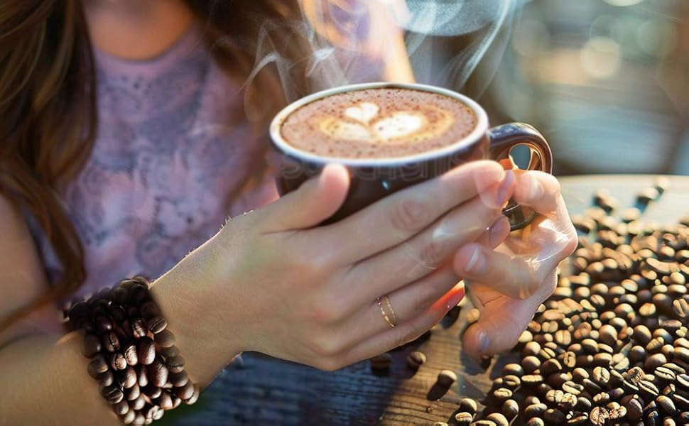 coffee bean bracelet Stretch Bracelet Handcrafted Jewelry beaded bracelets for women