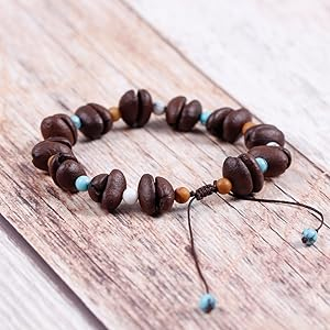 coffee bean bracelet coffee beads Unique Gift Lovers' Accessory 