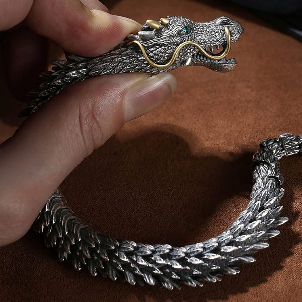 Dragon Bracelet for Men, Domineering Handmade Metal Bracelet, Personalized Creative Jewelry, Men's Gift (Gift Wrap) - Image 3