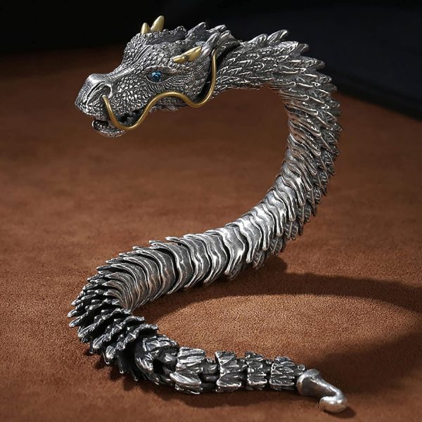 Dragon Bracelet for Men, Domineering Handmade Metal Bracelet, Personalized Creative Jewelry, Men's Gift (Gift Wrap) - Image 4